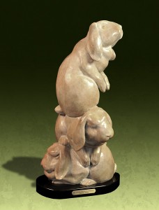 Hare Rabbit Sculpture Bronze Art