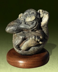 Monkey Bronze Art Sculpture Animal Wrappers Christine Knapp